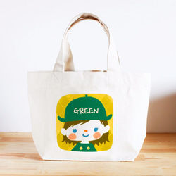 名前が入れられるキッズトートバッグ（名前がでっかい青リンゴ） 子供