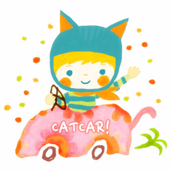 名前が入れられるキッズトートバッグ（CATCAR） 3枚目の画像