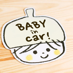 BABY IN CAR ベビーインカー マグネットステッカー(ミルク） 3枚目の画像