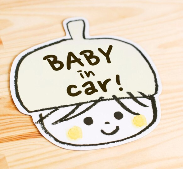 BABY IN CAR ベビーインカー マグネットステッカー(ミルク） 3枚目の画像