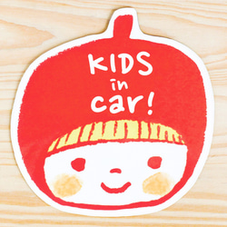 KIDS IN CAR マグネットステッカー(赤） 1枚目の画像