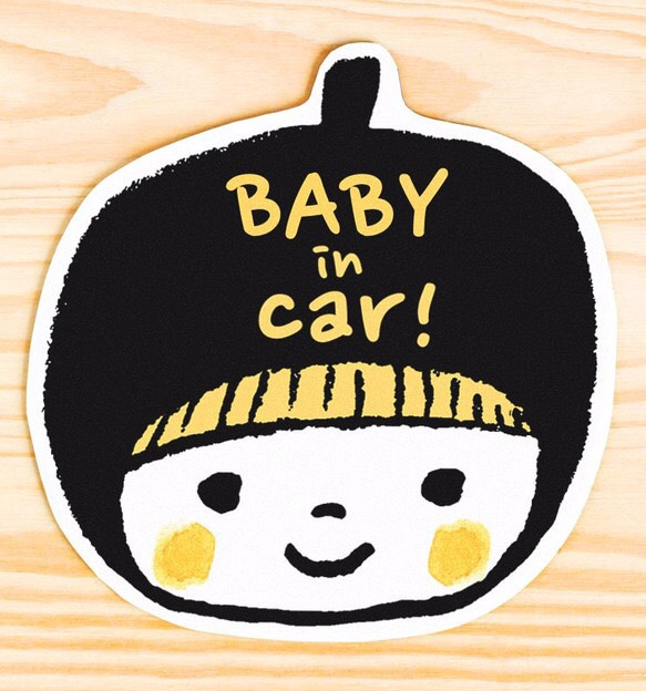 BABY IN CAR マグネットステッカー(ブラック） 1枚目の画像