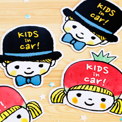 KIDS IN CAR マグネットステッカー(シルクハット） 5枚目の画像