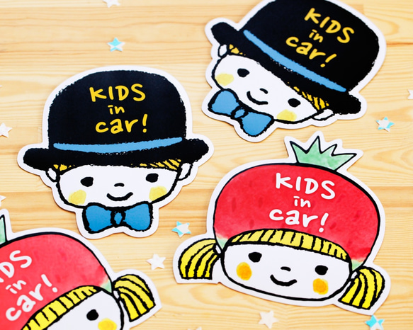 KIDS IN CAR マグネットステッカー(シルクハット） 5枚目の画像