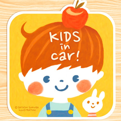 KIDS IN CAR キッズインカー マグネットステッカー(APPLEBOY） 1枚目の画像