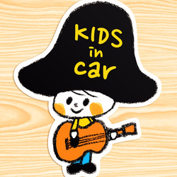 KIDS IN CAR キッズインカー マグネットステッカー(きのこ帽子） 1枚目の画像