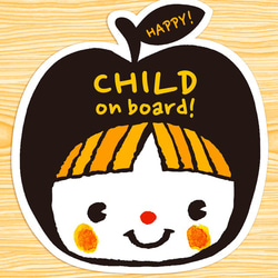 CHILD ON BOARD マグネットステッカー(NOW!なりんごさん） 1枚目の画像