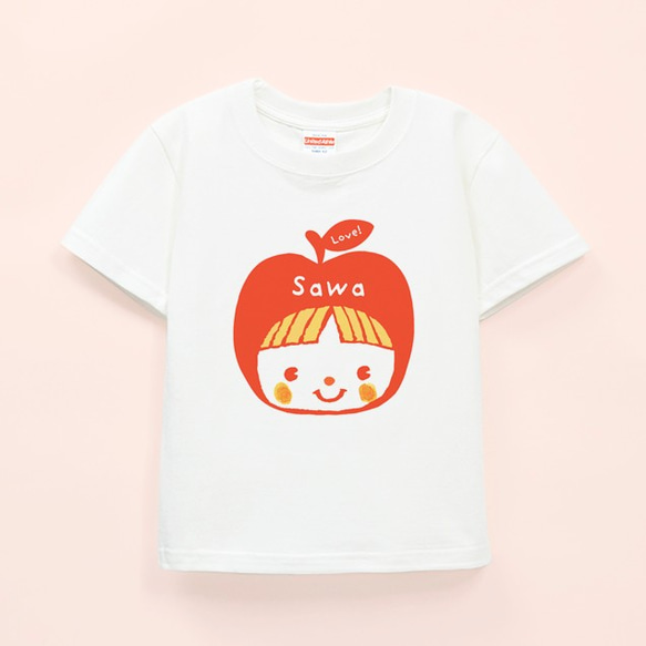 名前が入れられるＴシャツ（まっ赤なりんごちゃん） 1枚目の画像