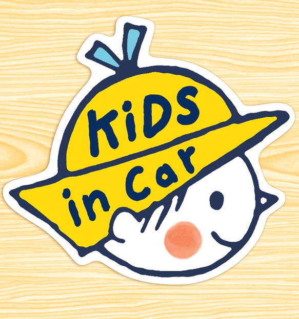KIDS IN CAR マグネットステッカー(Yellowhatくん） 1枚目の画像