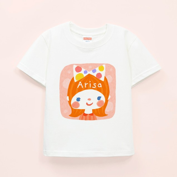 名前が入れられるＴシャツ（ロングヘアちゃん） 1枚目の画像