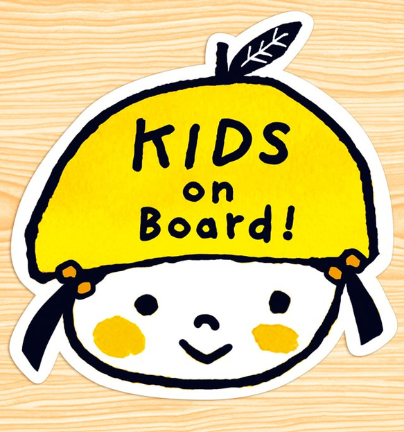 KIDS ON BOARD マグネットステッカー(ちっちゃなゆずちゃん） 1枚目の画像