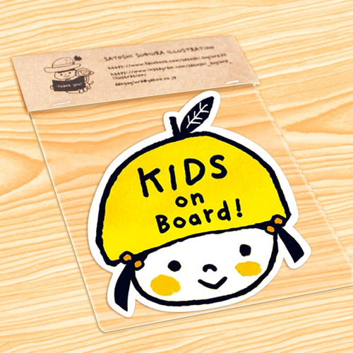 KIDS ON BOARD マグネットステッカー(ちっちゃなゆずちゃん） 子供服