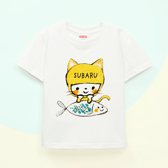 名前が入れられるＴシャツ（黄色のノラ君） 1枚目の画像