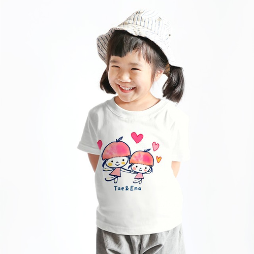 Kids 名入れTシャツ（ももちゃん姉妹） 子供服 satoshi sugiura
