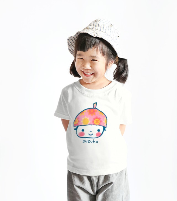 Kids 名入れＴシャツ（末っ子のピンクベレー） 1枚目の画像