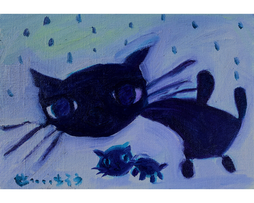 猫 絵画 子猫 イラスト 水彩色鉛筆 油彩色鉛筆 原画 いちご 猫 絵画 子猫 イラスト 水彩色鉛筆 油彩色鉛筆 原画 いちご