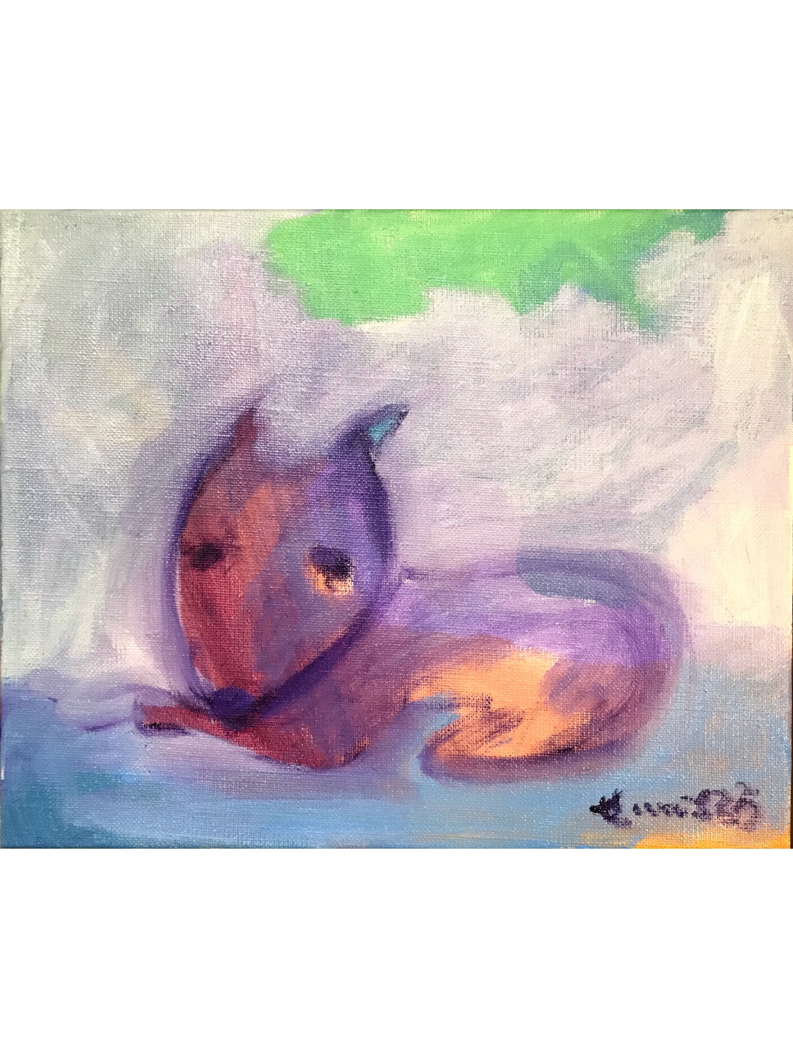 ワンちゃん全員集合！」犬 絵画 油絵 油彩画 絵 動物 原画 F8号