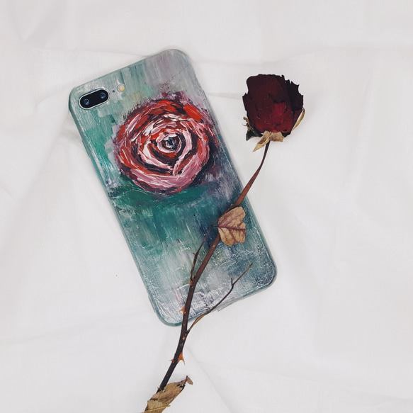 塑膠彩 - 玫瑰手繪手機殼 - iPhone 7 Plus 第1張的照片