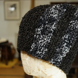 ネックウォーマー＆帽子/手紡ぎ糸・手編み 4枚目の画像