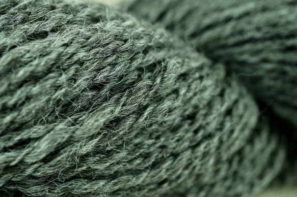 アルパカ100%双糸(手紡ぎ糸)グレー 2枚目の画像