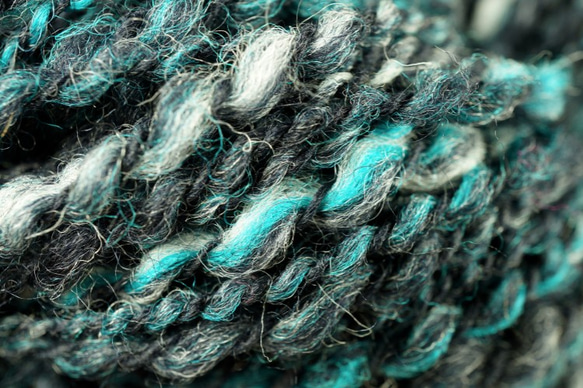 藍染風スラブ双糸(手紡ぎ糸)コリデール 2枚目の画像