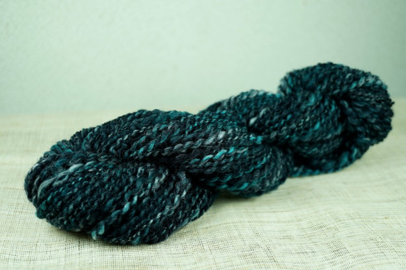 藍染風スラブ双糸(手紡ぎ糸)コリデール 3枚目の画像