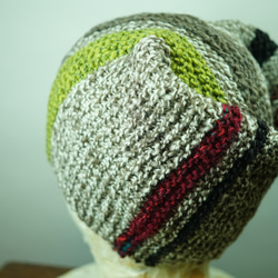 手紡ぎ糸のネッックウォーマー&帽子/お好きな色目をフロントに・・・ 4枚目の画像