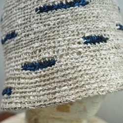 春夏用・リネンとスーピマ綿の手紡ぎ糸の帽子 4枚目の画像