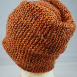 手紡ぎ糸のネックウォーマー&帽子/秋色のオレンジをイメージして・・・ 3枚目の画像