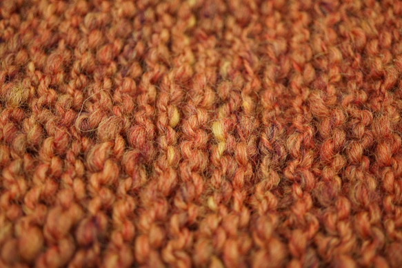 手紡ぎ糸のネックウォーマー&帽子/秋色のオレンジをイメージして・・・ 5枚目の画像