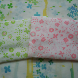 ◆手縫い☆選べる2枚組☆ティッシュケース☆お花ビーズ付ピンク・黄緑☆リボン付きピンク・黄緑 6枚目の画像