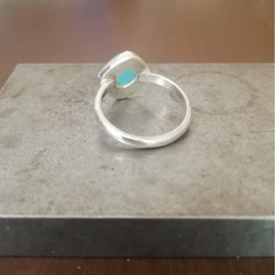 シーブルーカルセドニーの覆輪指輪(真鍮への変更可) 4枚目の画像
