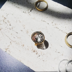 ガーデンクォーツの覆輪指輪(真鍮) 4枚目の画像