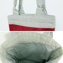 クーネッツの麻と帆布のバッグ／レッド 4枚目の画像