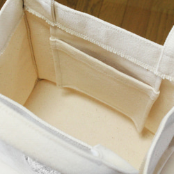 《受注制作》ほわほわ◎白いハッポネンの帆布ミニバッグ 4枚目の画像