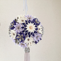 【flower ball bouquetオーダーメイド】総つまみ細工✴︎ボールブーケ（大） 5枚目の画像