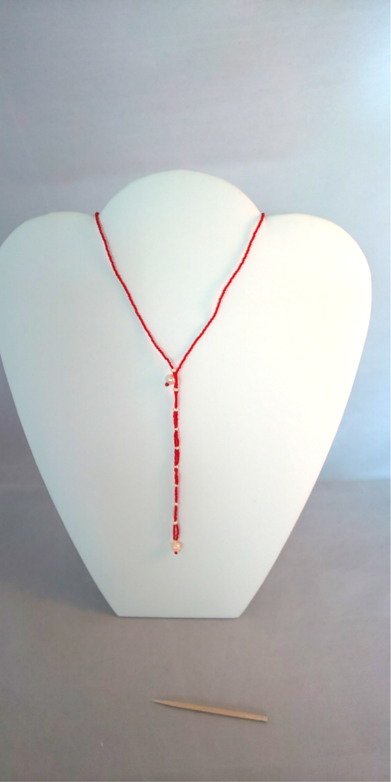 超極小　アンティークベネチアンビーズ　ネックレス　赤