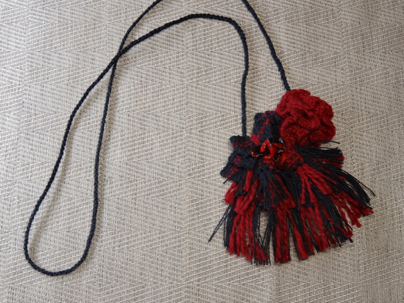 ★手織り！秋色のネックレス★！！ 4枚目の画像