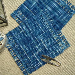 上品な藍染のテーブルクロス 手織り テーブルセンター その他