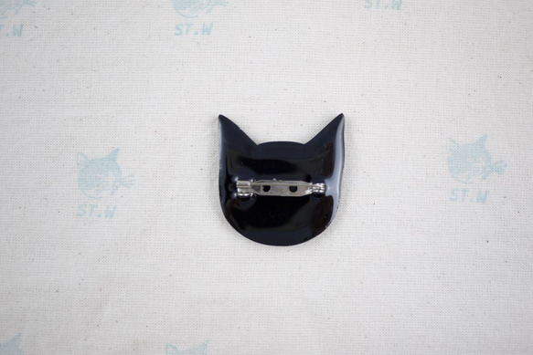 笑顔猫 - 黒猫ピン 3枚目の画像