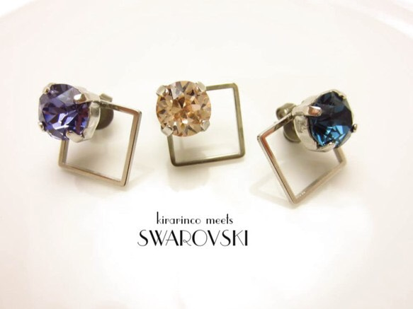 SWAROVSKI☆Square Series: sweet & elegantなお色ｘ３ 4枚目の画像