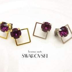 SWAROVSKI☆Square Series: sweet & noble アメジスト 1枚目の画像