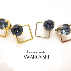 【再販】SWAROVSKI☆Square Series: casual & sweet  デニムブルー 1枚目の画像