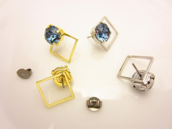 【再販】SWAROVSKI☆Square Series: casual & sweet  デニムブルー 3枚目の画像