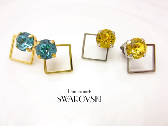 【再販】SWAROVSKI☆Square Series: casual & sweet  デニムブルー 4枚目の画像