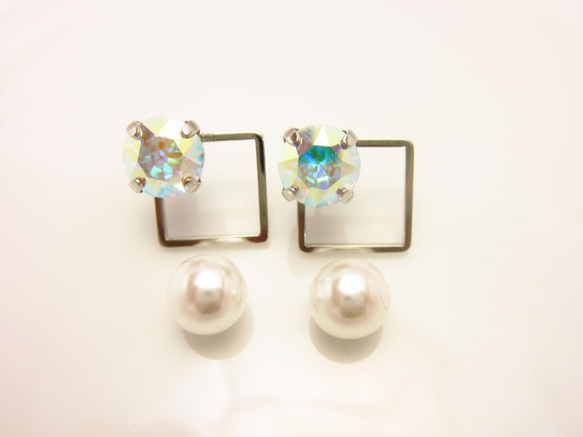 SWAROVSKI☆Square Series: オーロラレインボークリスタル 2枚目の画像