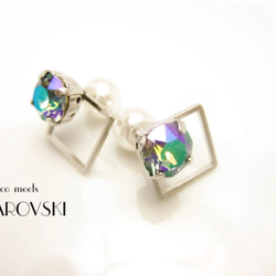 SWAROVSKI☆Square Series: オーロラレインボークリスタル 4枚目の画像