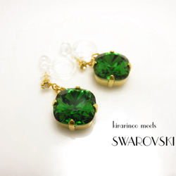 "美人色” Real SWAROVSKI☆noble dreamy emerald 4枚目の画像