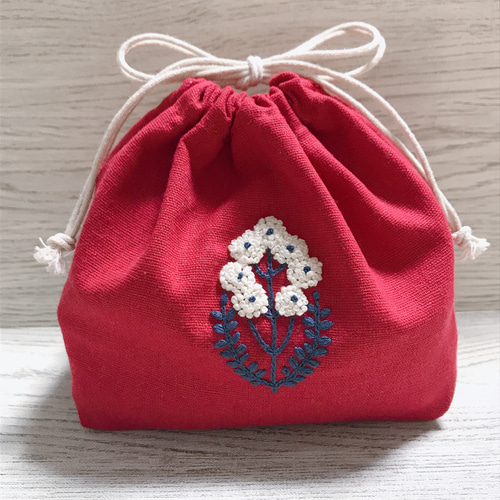 ミナペルホネン tambourine 巾着 L ピンク タンバリン バッグ ミナ