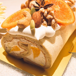甘さ控えめ紅茶とオレンジのロールケーキ(10cm)【保存料着色料なし】 2枚目の画像